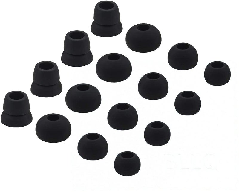 BLLQ Black Replacement Earbuds Tips with Storage Box for Beats Powerbeats3 Headphones -Eartips 16PCS 8 Pairs with 4 Size Options for Powerbeats Black pbb16 - Image 1